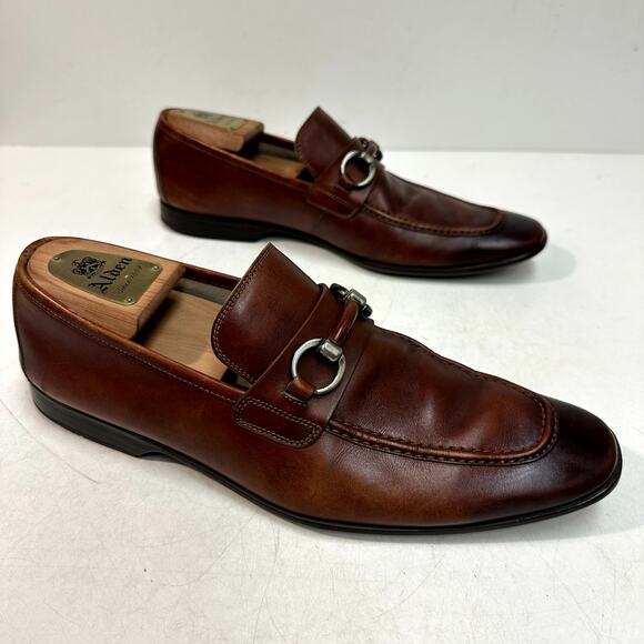 GUC Magnanni x Saks Fifth Avenue Horse Bit Loafer Chili Brown Made Portugal 8.5 - Picture 4 of 12